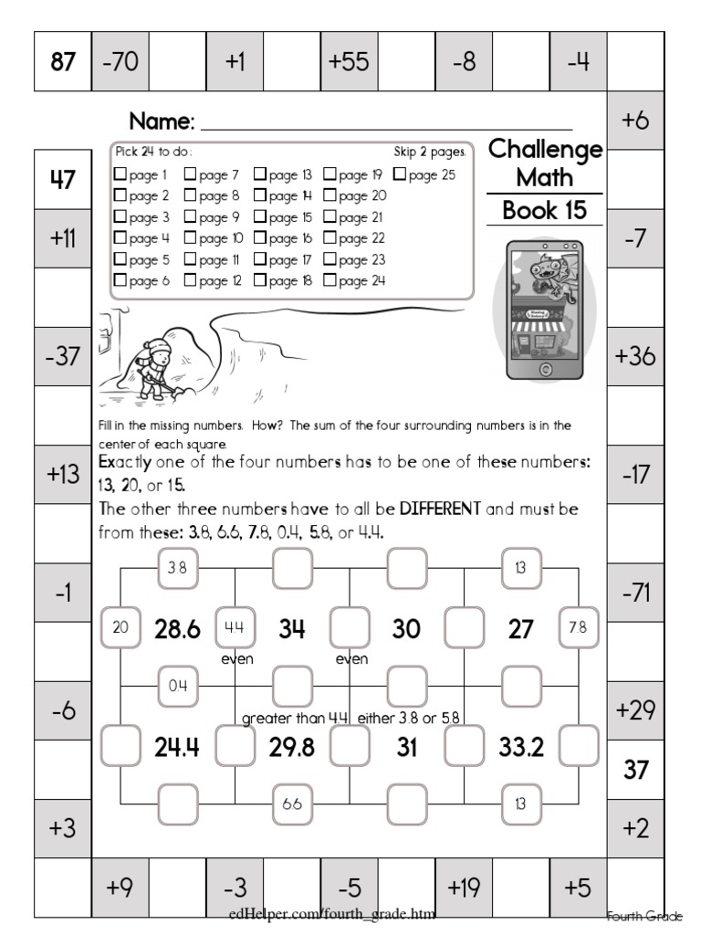 4th Grade Math Worksheets | PDF