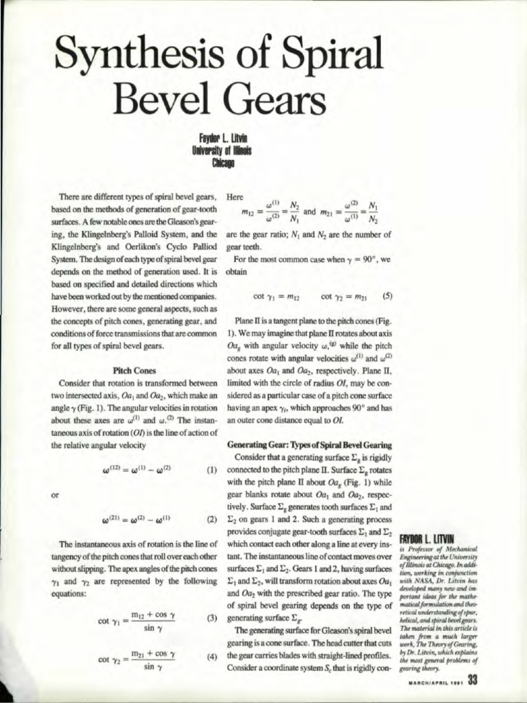 bevel PDF Gear Kinematics