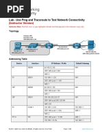 13.3.2 Lab - Use Ping and Traceroute To Test Network Connectivity - ILM