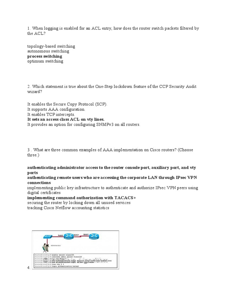 Cisco Router Security and ACL Configurations | PDF | Computer Network ...