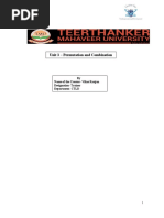 Unit 3 - Permutation and Combination: by Name of The Creator-Vikas Ranjan Designation - Trainer Department - CTLD