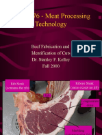 AGR. 376 - Meat Processing Technology: Beef Fabrication and Identification of Cuts Dr. Stanley F. Kelley Fall 2000