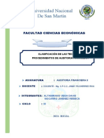 Clasificación de Las Tecnicas y Procedimientos de Auditoria Financiera