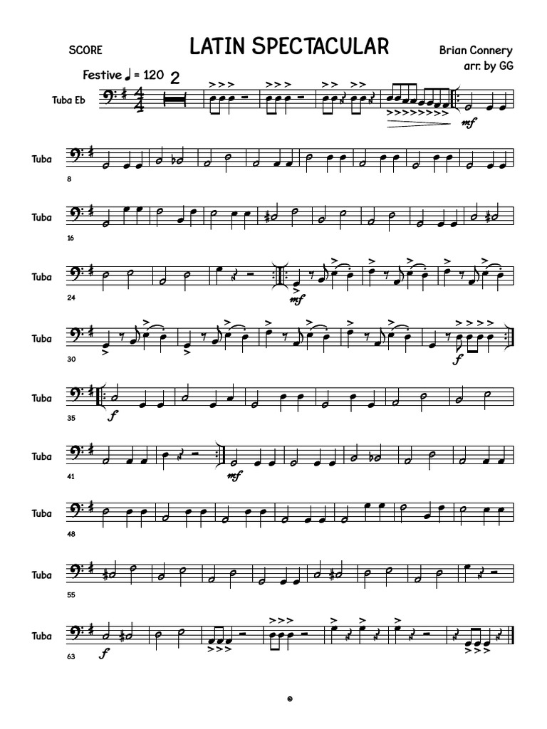 Latin Tuba Eb part PDF