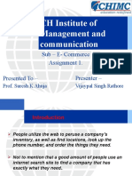 CH Institute of Management and Communication: Sub - E-Commerce Assignment 1