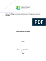 ¿Cómo Fue El Proceso de Desarrollo Constitucional de Los Estados Unidos Durante Sus Primeras Épocas y Que Efectos Constitucionales Devinieron de La Guerra Civil de Secesión Americana?