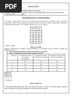 Exercícios - Cinética Química III