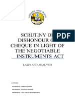 Dishonour of Cheque RP