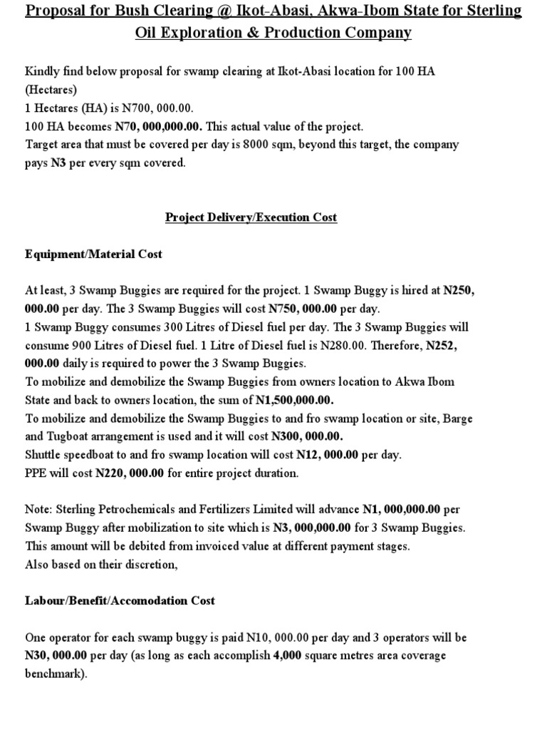 Bush Clearing Proposal for Sterling Ltd. | PDF | Quality Assurance ...