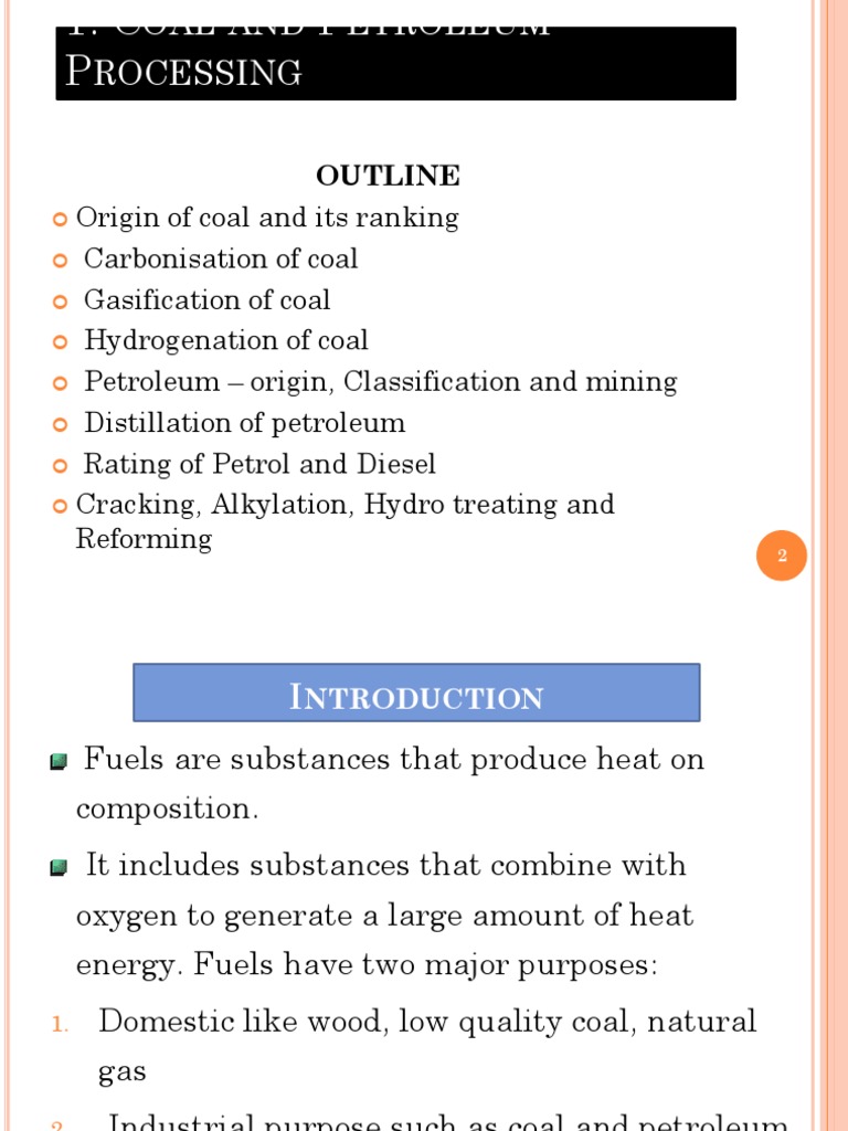 Coal and Petroleum Processing PDF Petroleum Coal