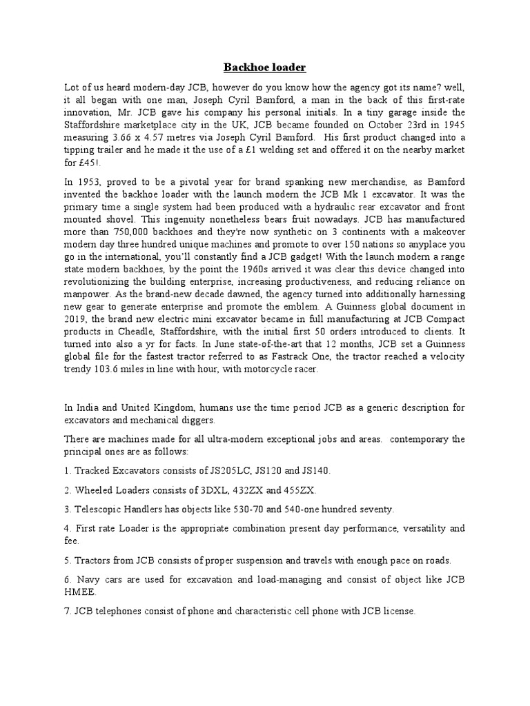 Jcb New Pdf Loader Equipment Construction Equipment