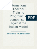 International Teacher Training Programs: A Comparison Against The Indian Model