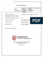 Research Proposal Area of Specialisa Tion Area of Empirical Study Signature 201286 Susheel Kumar S S Operations & Marketing Marketing