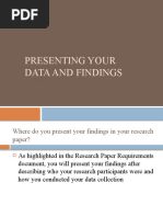 Presenting Your Data and Findings