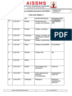 Internship - Day Wise Report