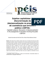 Sujeitos capitalistas: A discursivização da  (des)sexualização na propaganda de cosméticos que envolve o público LGBTQI+ 