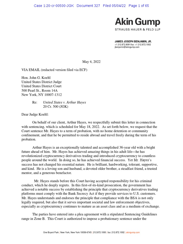 Request for Leniency in Sentencing | PDF | Money Laundering ...
