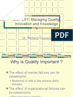 MGF 2511 Managing Quality, Innovation and Knowledge: Dr. Richard Cooney