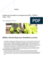 Indices de Toxicidad en Emergencias AEGL ERPG TEEL PAC