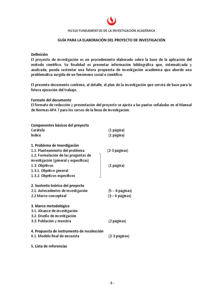 Guía para La Elaboración Del Proyecto de Investigación 2022 | PDF ...