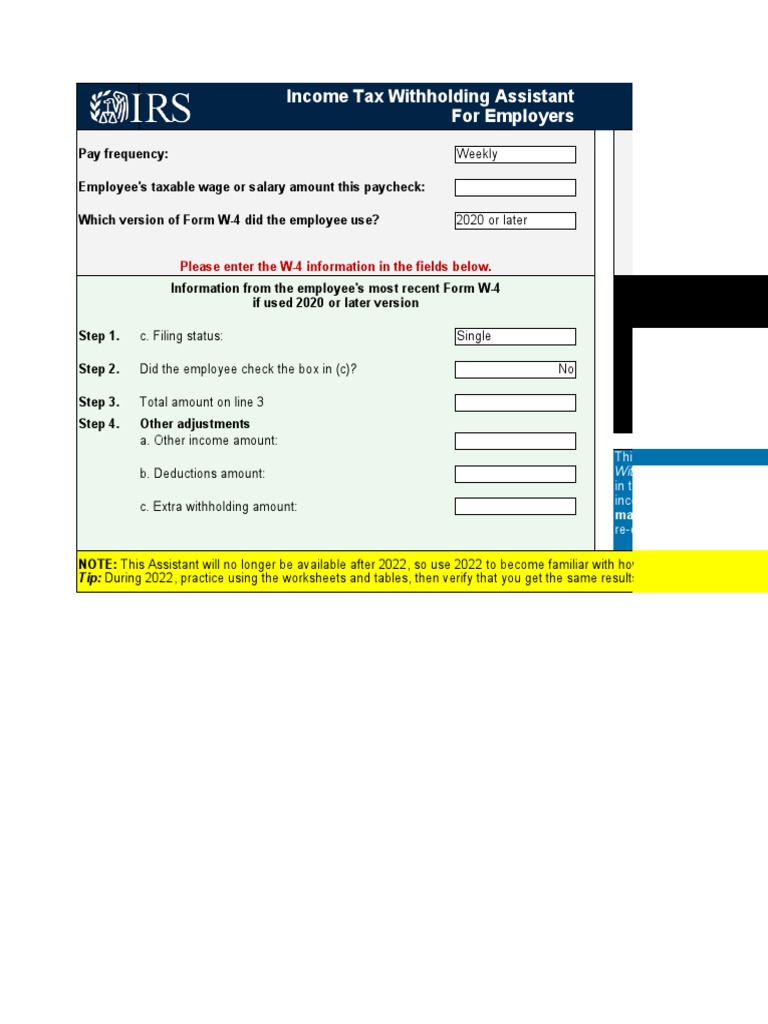In Come Tax Withholding Assistant For Employers 2022 B Download Free