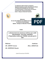 Le Financement Du Commerce Extérieur Par Crédit Documentaire Cas D'une Opération D'importation Initiée Par l'ENIEM, Exécutée Par La BEA