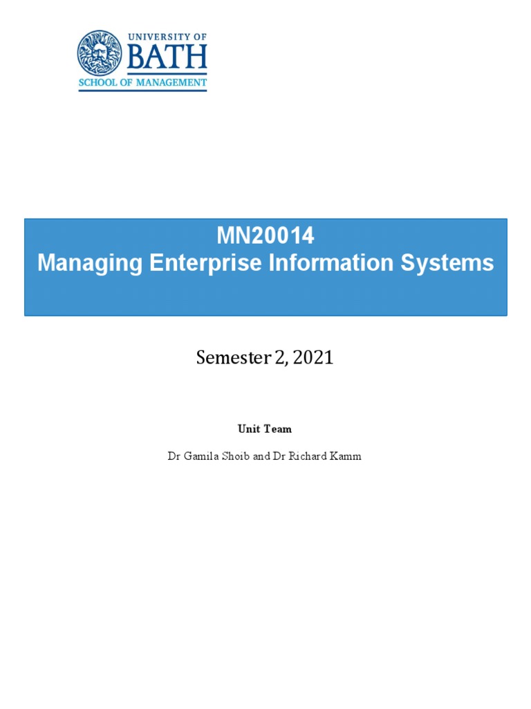 MN20014 MEIS Unit Handbook 2021 | PDF | Databases | Information