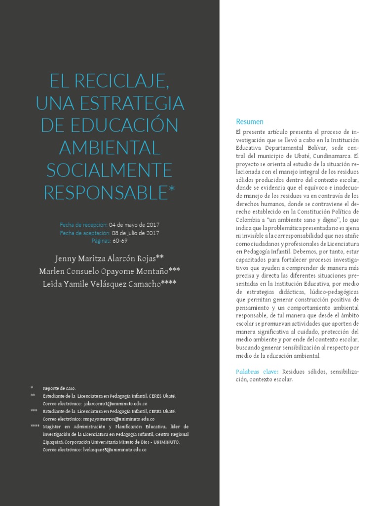 Manejo Integral de Residuos en Escuelas | PDF | Residuos | Reciclaje