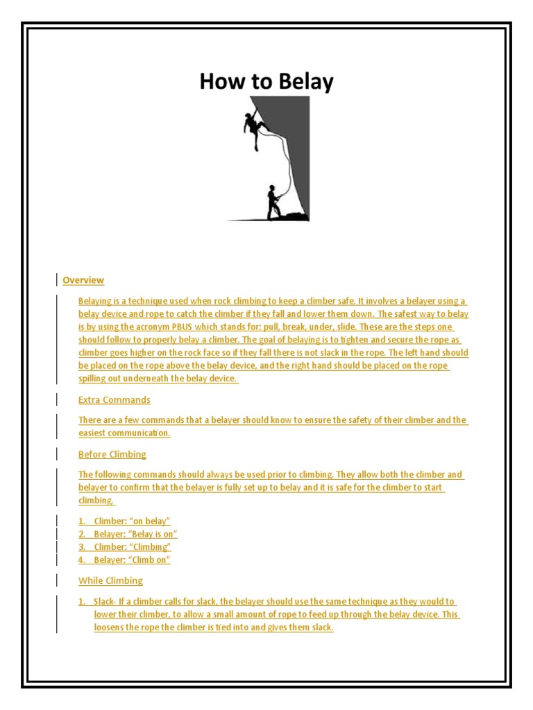 Belay Instructions With Track Changes PDF Manufactured Goods Rock