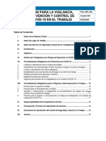 Plan para La Vigilancia Prevención y Control de COVID-19 en El Trabajo