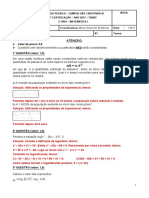 Colégio Pedro II - Nota de Matemática Sobre População de Pássaros