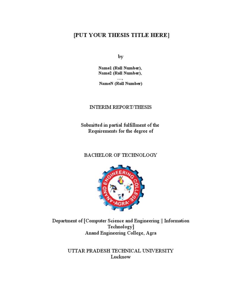 Bachelor Thesis Interim Report | PDF | Thesis | Science