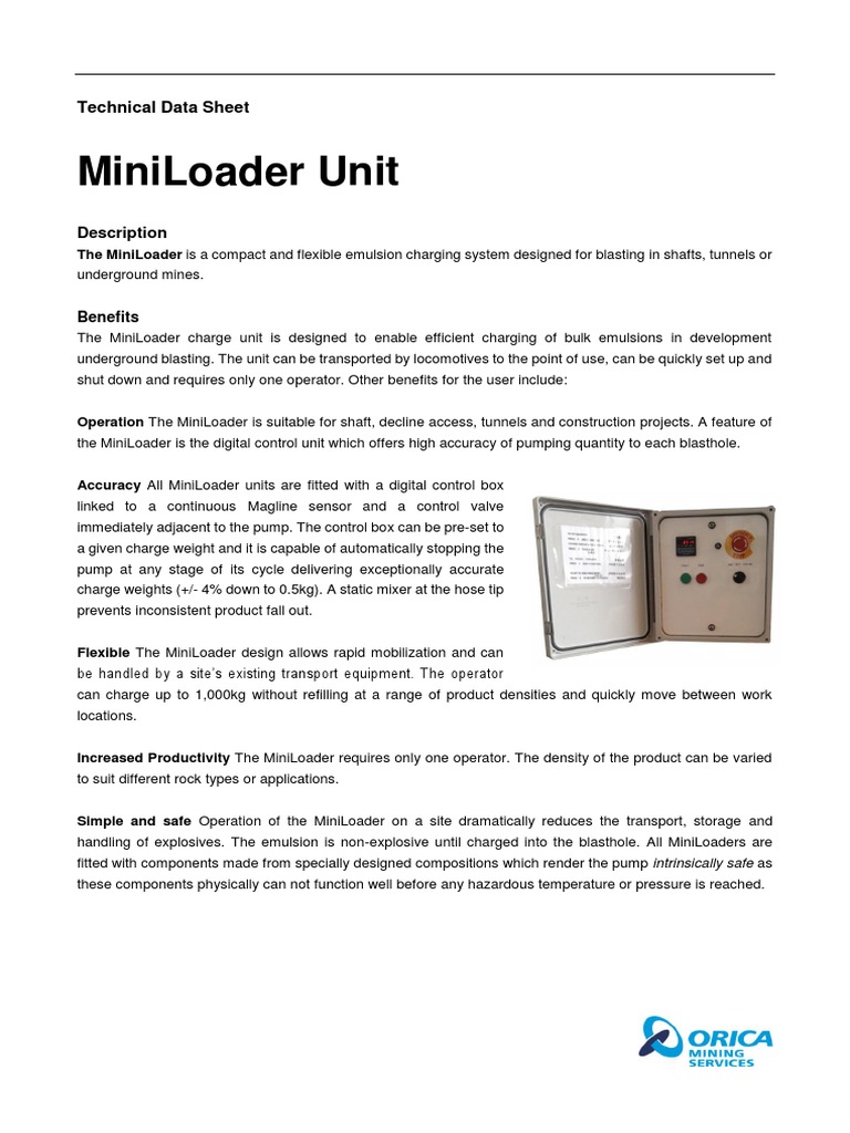 MiniLoader: Efficient Emulsion Charging Rig | PDF | Pump | Transport