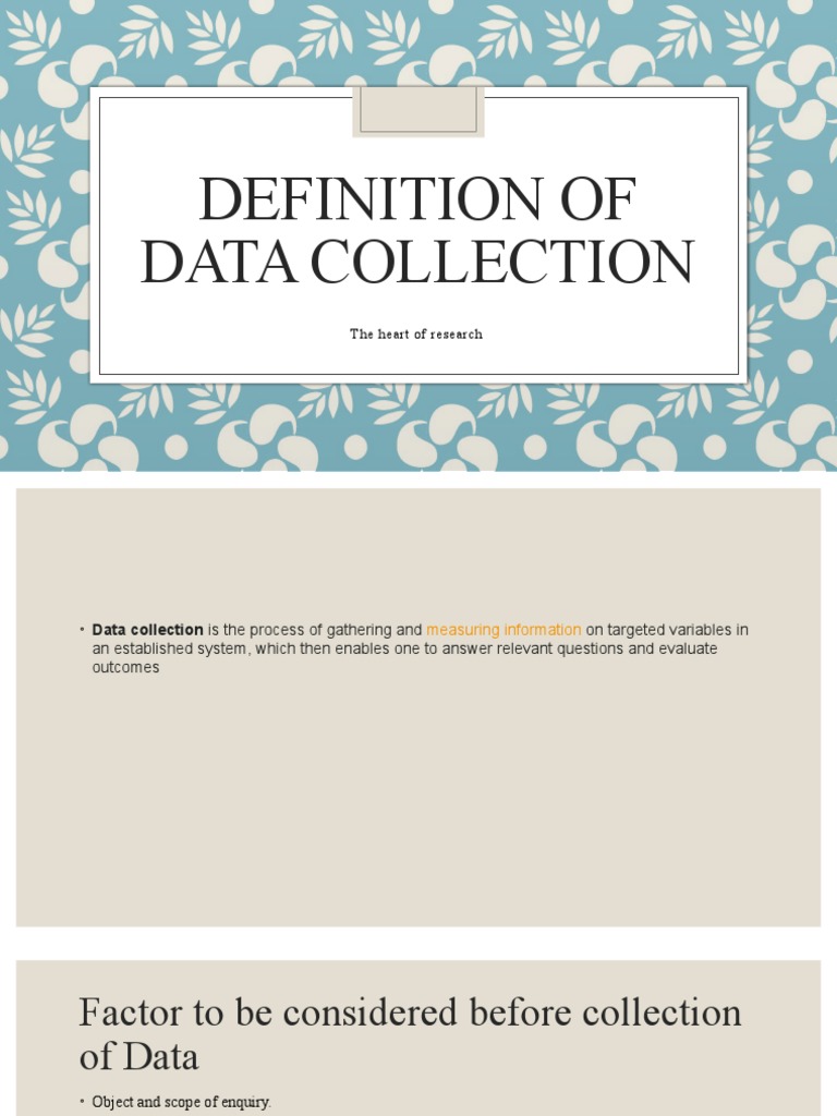 Definition of Data Collection | PDF