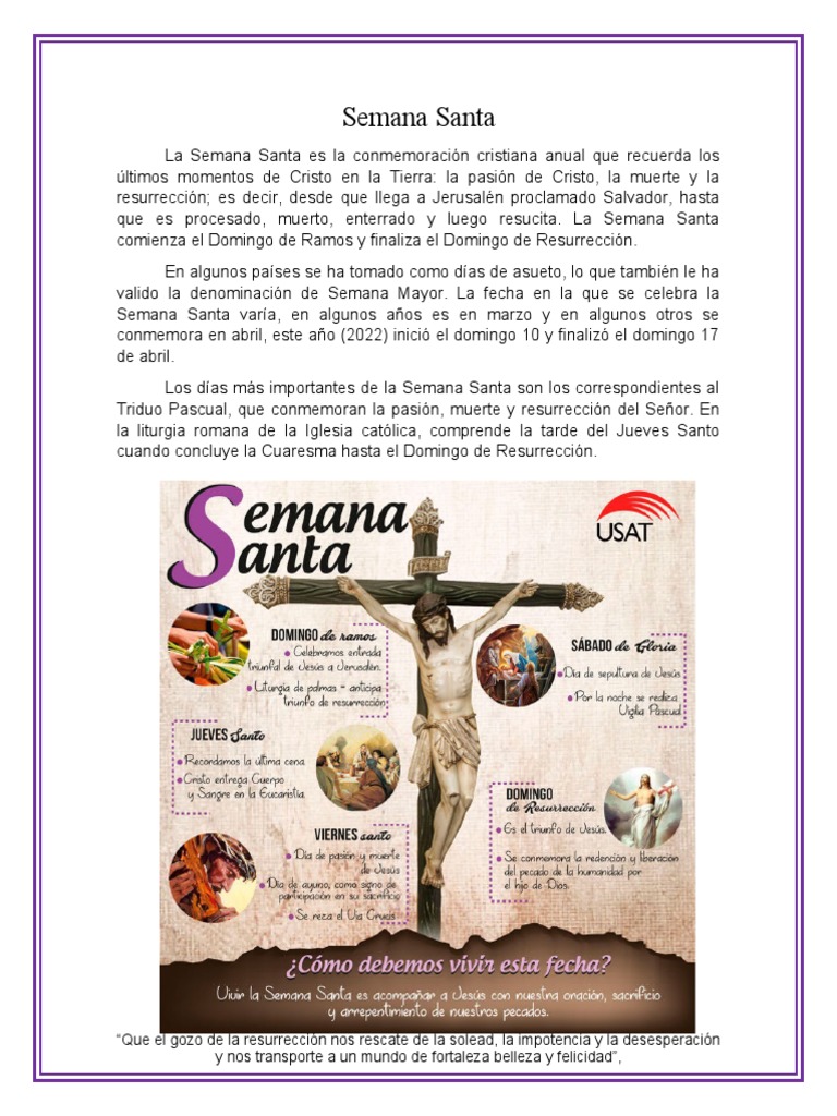 Semana Santa | PDF | Pascua de Resurrección | Fiestas cristianas y días ...