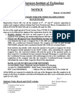 MAIT registration charts for May/June 2022 exams