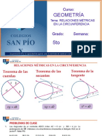 III Unid. Geom.5to. Sem 5 - Relaciones Metricas en La Circunferencia