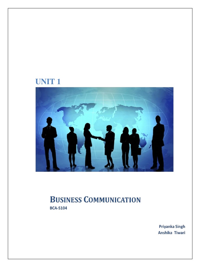 Bca Business - Communication - Unit - 1 | PDF | Communication ...