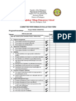 School Committee Performance Evaluation Form