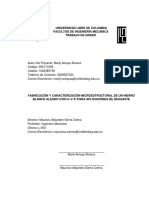 Fabricación y Caracterización Microestructural de Un Hierro Blanco Aleado Con Cr-V-Ti para Aplica