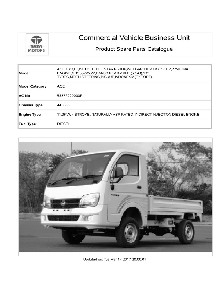 TATA ACEEX2 Parts Catalogue PDF Axle Transmission (Mechanics)
