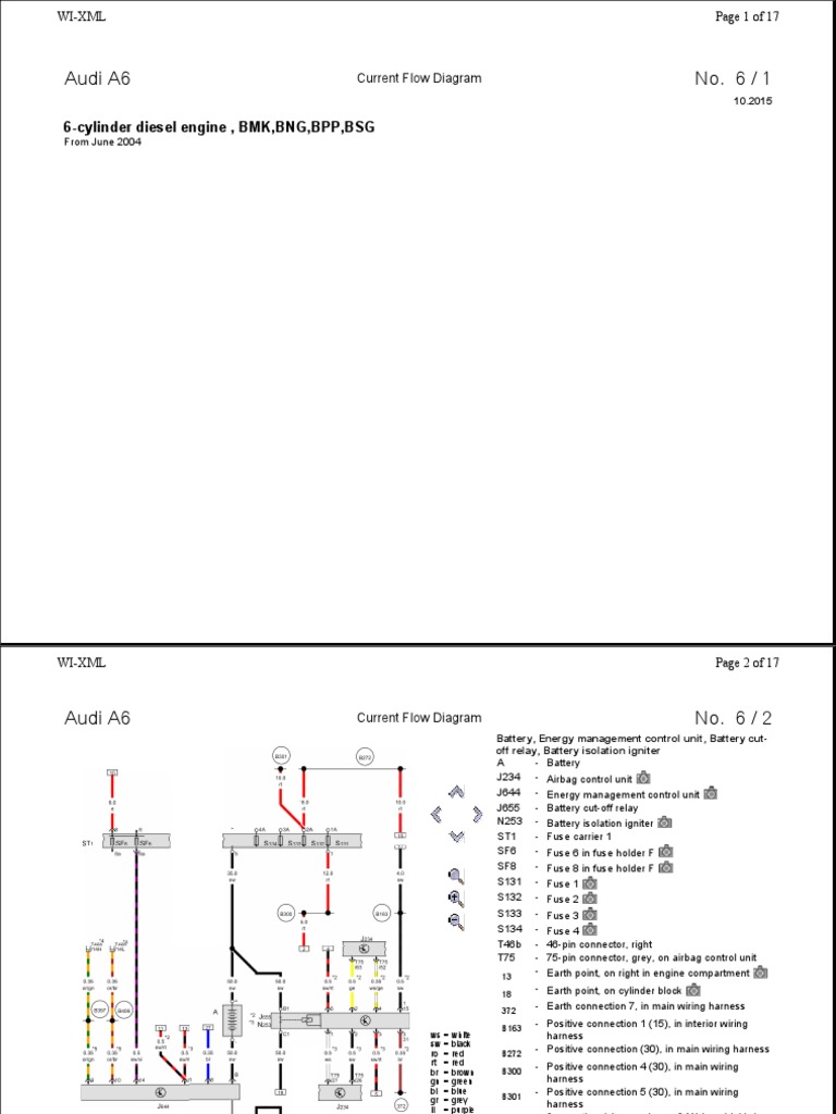 Audi A6 C6 3.0TDI Wiring Diagram For Engine PDF Fuel
