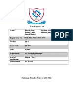 Lab Report: 1st: National Textile University FSD