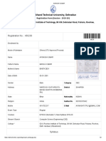 U Rakhand Technical University, Dehradun: Registra On Form (Session - 2019-20)