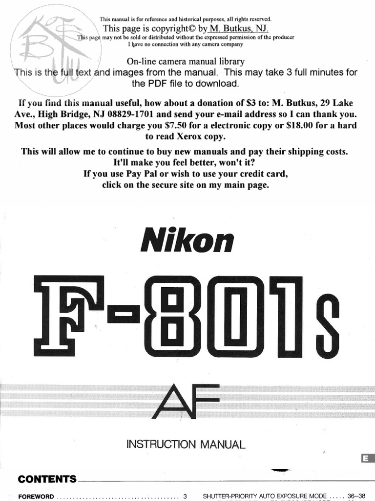 Nikon f-801s af-AA | PDF | Autofocus | Camera