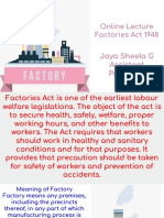 Online Lecture Factories Act 1948: Jaya Sheela G Assistant Professor