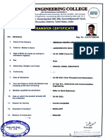 R.M.K. Engineering College: Transfer Certificate