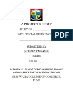 A Project Report: STUDY OF - With Special Reference To