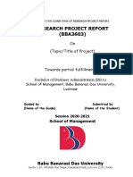 Research Project Report (BBA-3603) - Front Page