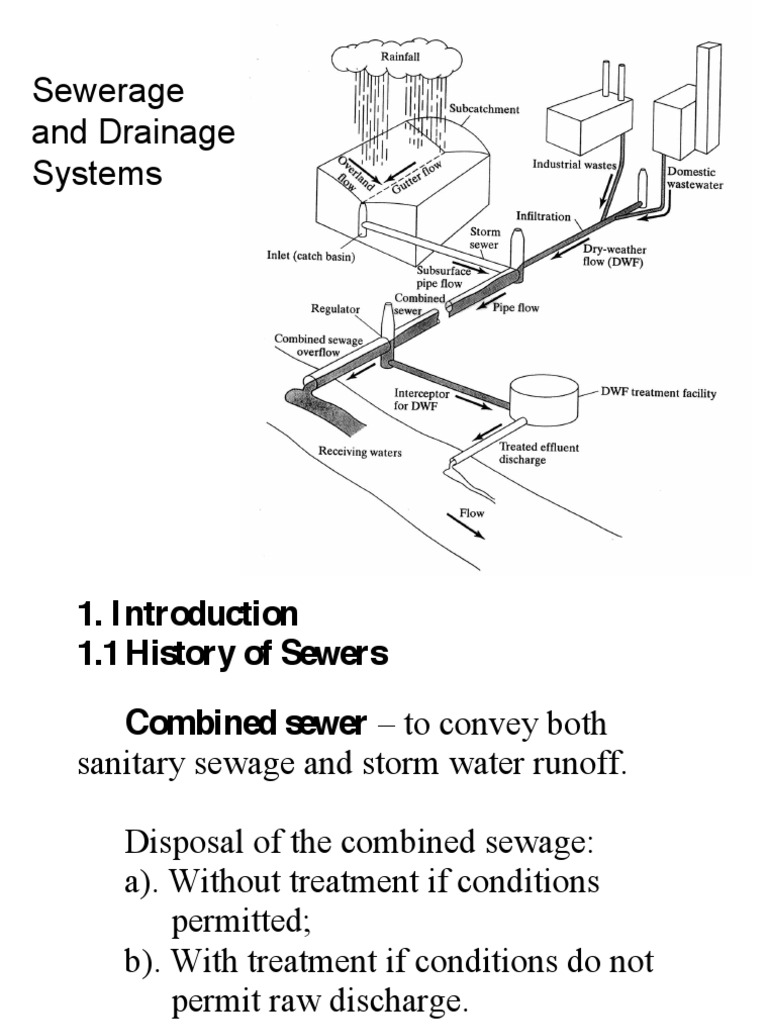 Sewerage and Drainage System Overview | PDF | Sanitary Sewer | Combined ...